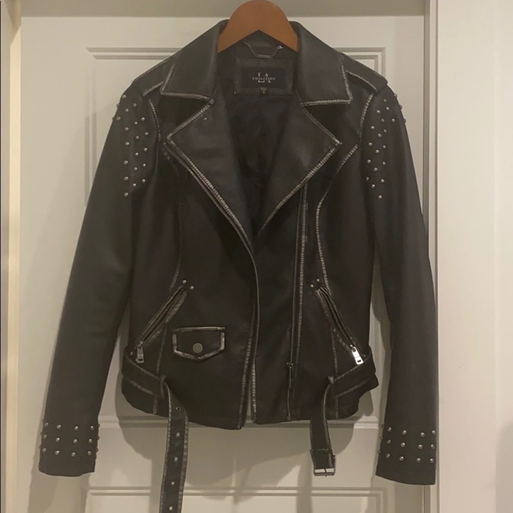 Black studded poly jacket